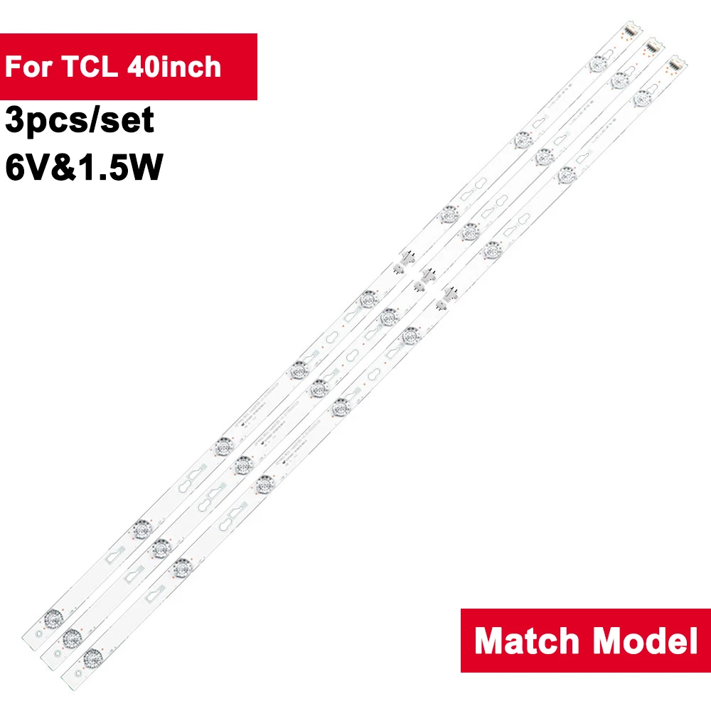 

6V1.5W 773mm Led Backlight TV Strip For TCL 40inch OEM40LB03-led3030-V1.0 3Pcs/Set Led TV Backlight Repair L40F380OU L40F3800A