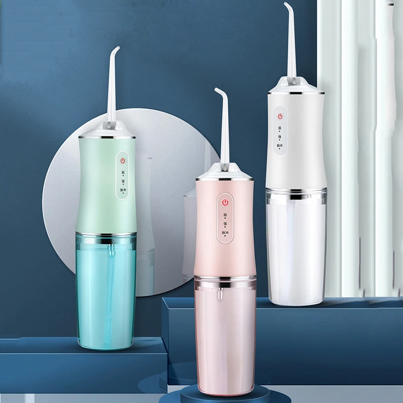 Oral Irrigator 3 Modes USB Rechargeable Portable Dental Water Jet Water Tank Waterproof Teeth Cleaner Dental Jet +1/4