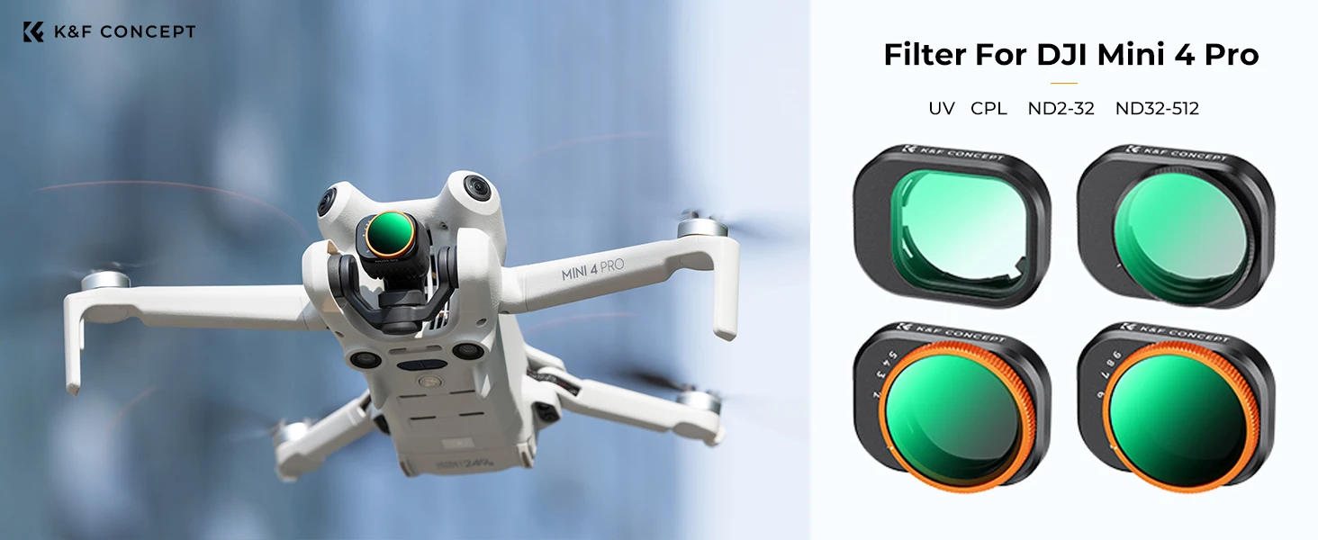 Description Picture 2 of itemK&F Concept New Camera Light Reduction Filter for DJI Mini 4 Pro Filter UV/CPL/Variable ND2-32/ND32-512 Drone Filter Accessories