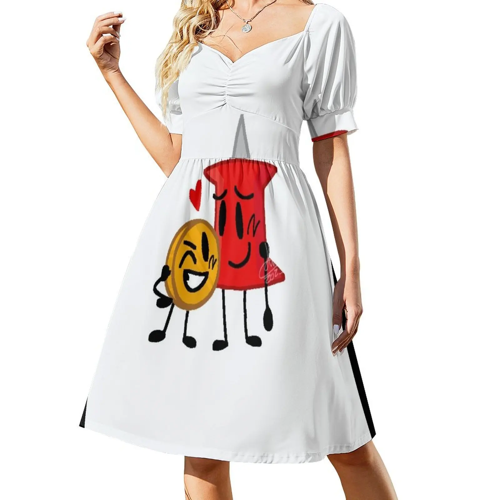 thumbnail image 1 of Vestido de manga corta Coiny X Pin, ropa de mujer, novedades, vestido de verano para mujer, vestidos de noche para mujer., 1 of 7