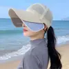Fashion Retractable Large Brim Sunscreen Hat Breathable Mesh Sun Protection Caps Outdoor Sports Anti-UV Baseball Hat 5