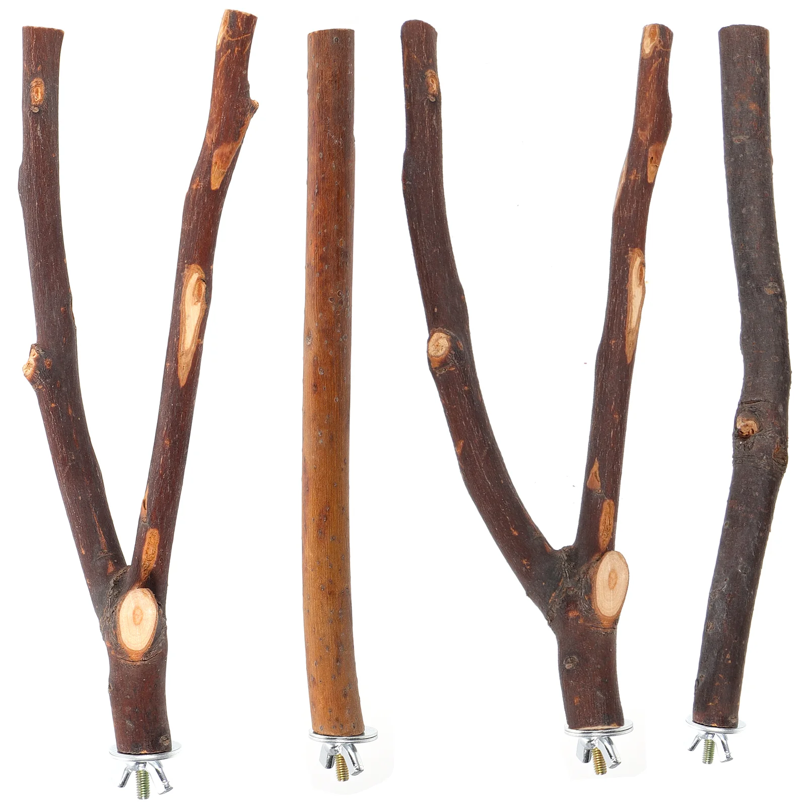 

4 Pcs Parrot Standing Stick Branch Bird Cage Accessories Birdcage Rod Supply Wooden