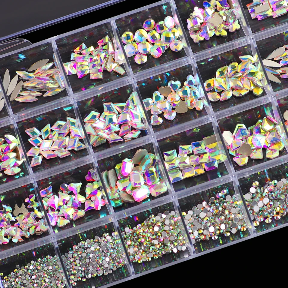 3D Nail Diamond Kits with AB Crystal Gems