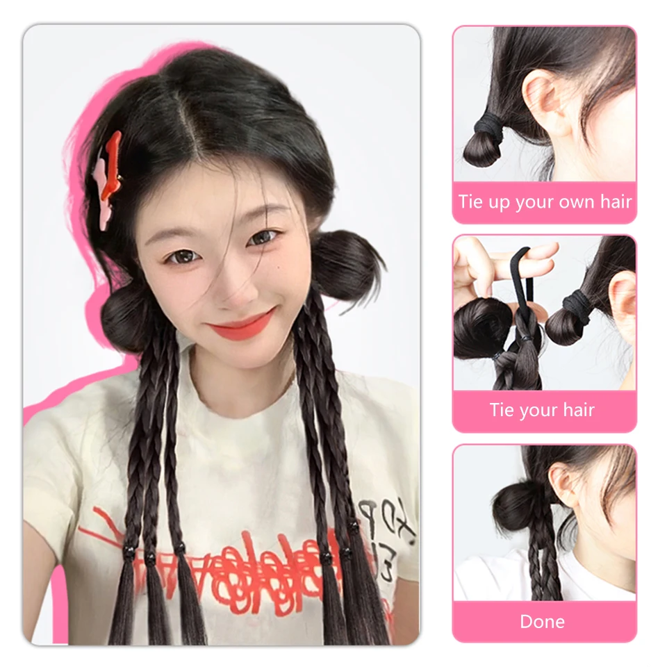 Synthetic Braided Ponytail Extensions For Women