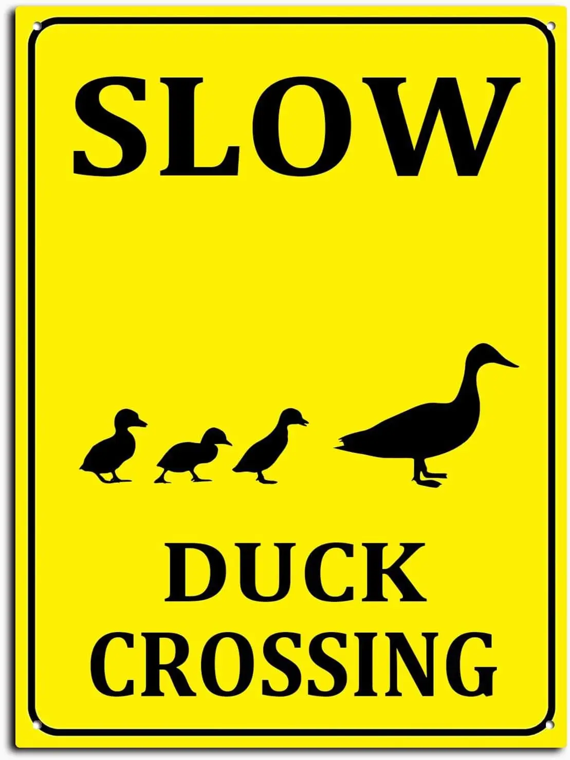

Slow Duck Crossing Yard Sign Metal Aluminum Road Sign Funny Home Decor 6X8inch/Tin Sign