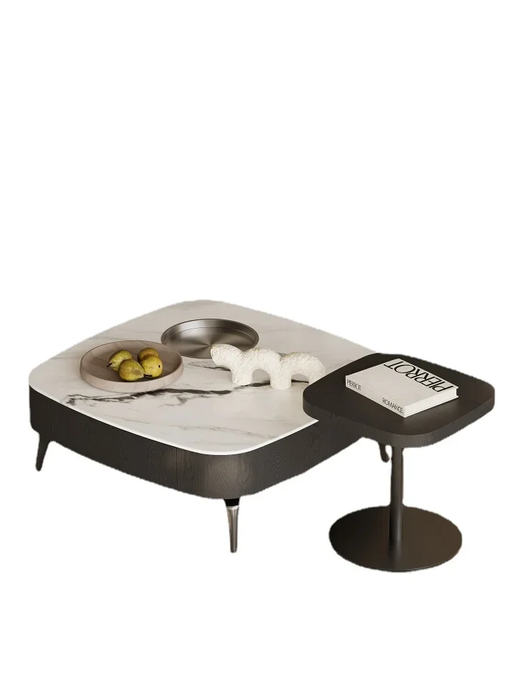 

Italian Minimalist Skin-Friendly Coffee Table Living Room Square Marble Design Sense High-End Affordable Luxury Modern