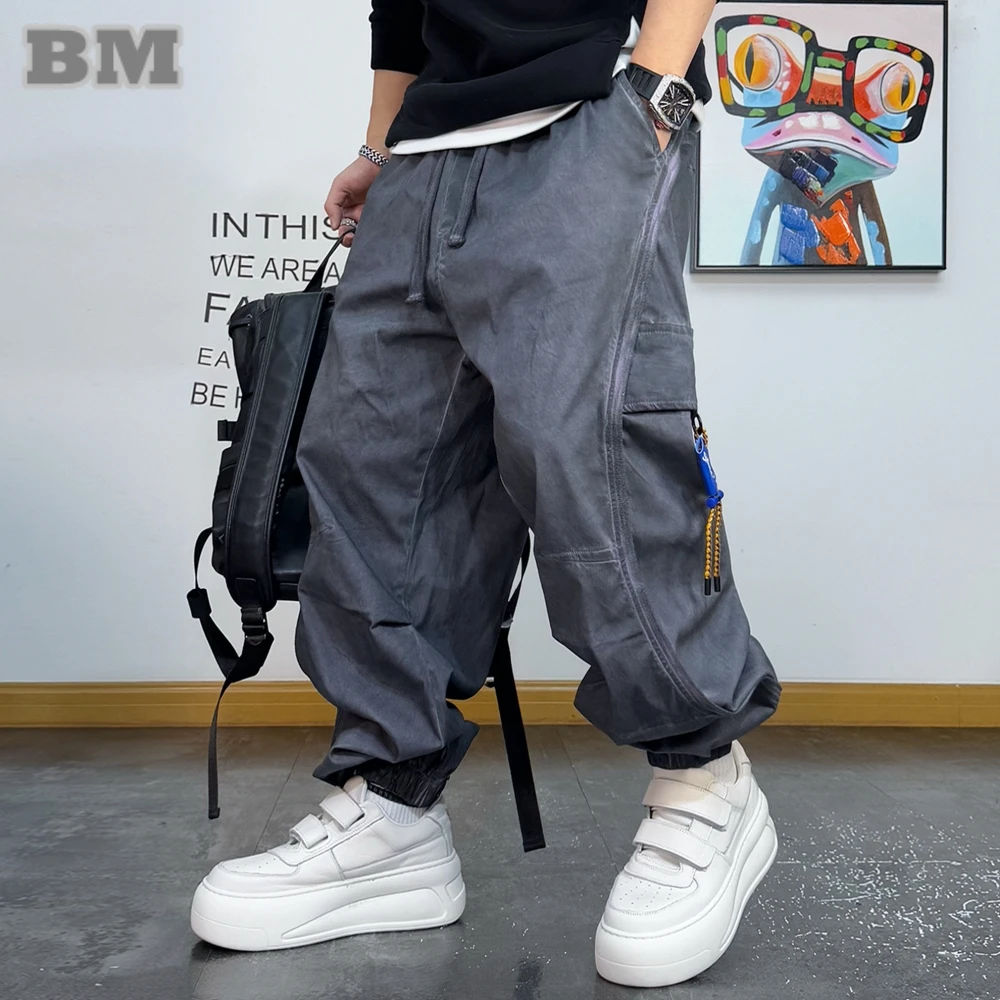 Casual pants Korean Hip Hop Baggy Pants Trendy High End Men'S Clothing Streetwear Loose Cargo Pants Fashion Joggers Skateboard Trousers Male