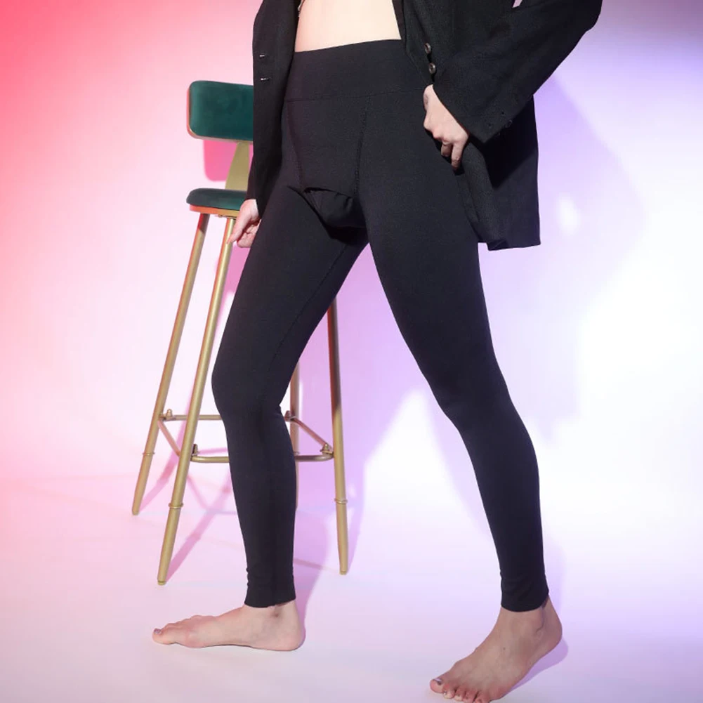 

Pouch Pants Leggings High Waisted Hip Lift Leggings Slim Fit Underwear Warm Shaping Trousers Widely Applicable