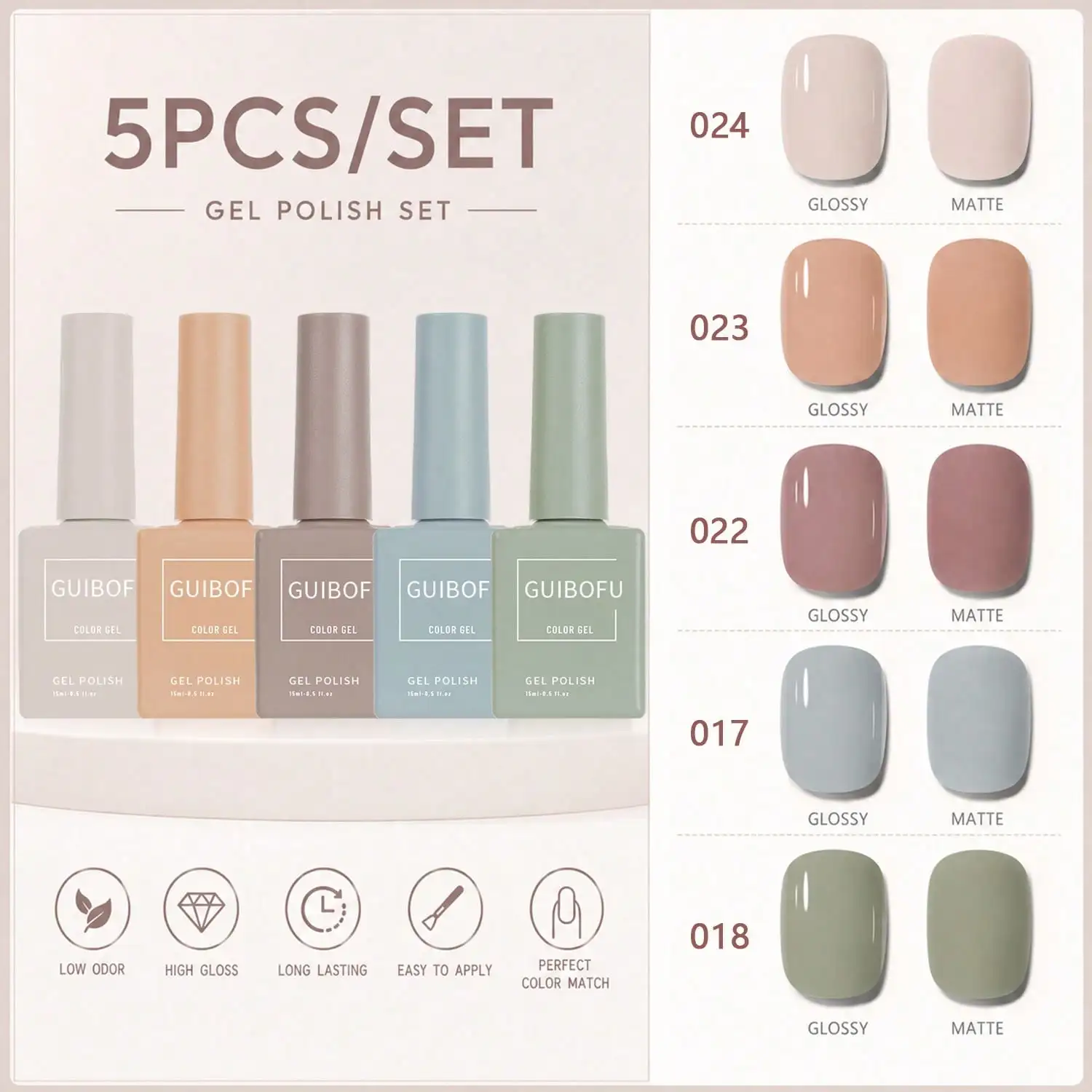 Vibrant Nail Gel Polish Collection Set, Smooth Application