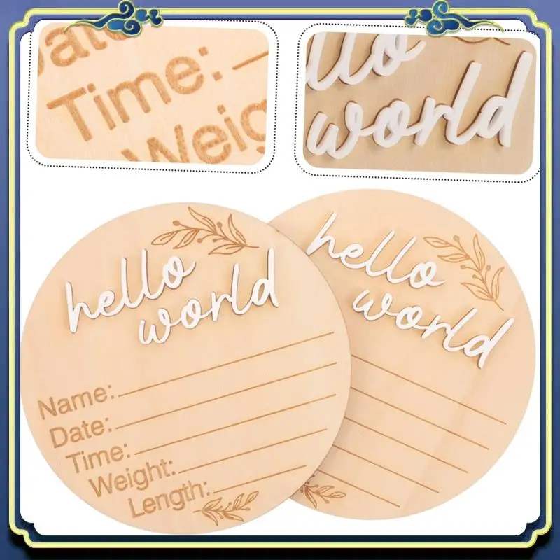 Latest 6PCS Bulletin Board Pendant Commemorative Plaque Wooden Name Announcements Announcement Board Announcement Round Wood