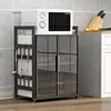 Kitchen Cabinets Small Apartment Kitchen Cabinet Modern Multi-funtional Microwave Oven Kitchenware Storage Cabinet N 2