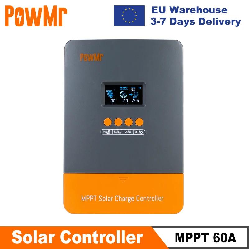 Powmr-mpptソーラー充電器コントローラー、自動LiFePo4バッテリー充電器、ソーラーパネルレギュレーター、最大pv入力、160vdc、60a、12v、24v、36v、48v  AliExpress