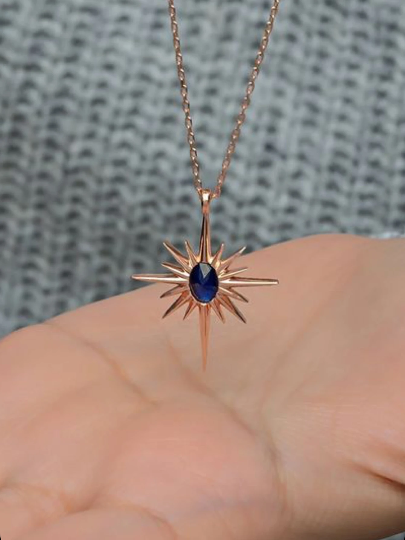 Synthetic Zircon Sun Necklace Daily Gift