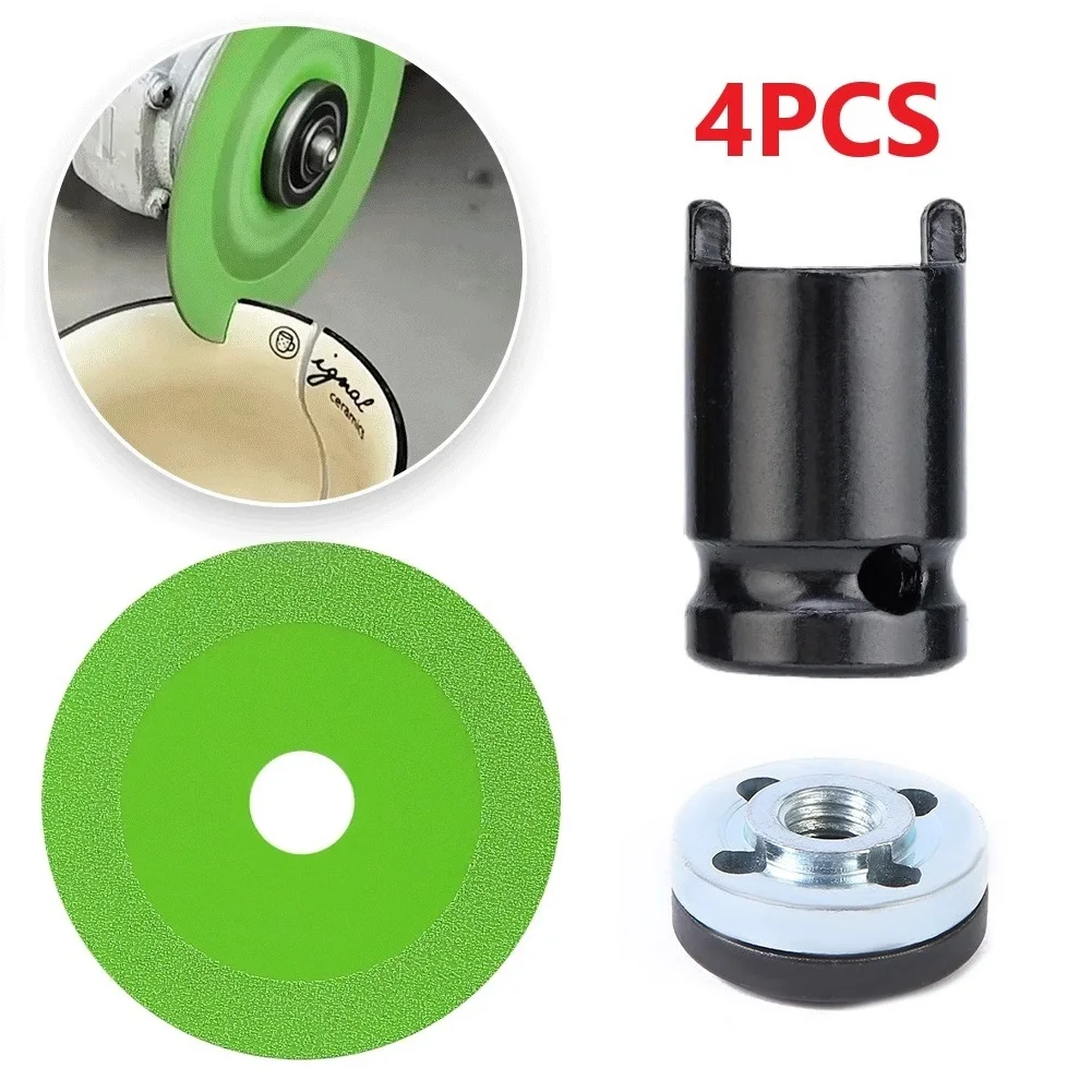 

Glass Cutting Disc With Adapter Set Saw Blade Ceramic Tile Jade Crystal Wine Bottles Grinding Disc For 100 Type Angle Grinder