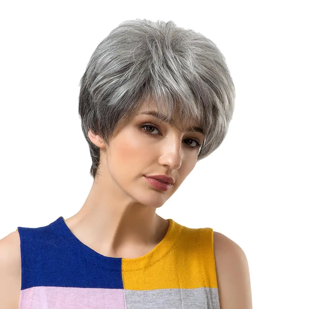 Chic Short Wigs for Women Human Hair W/ Layered Pixie Cut Wig