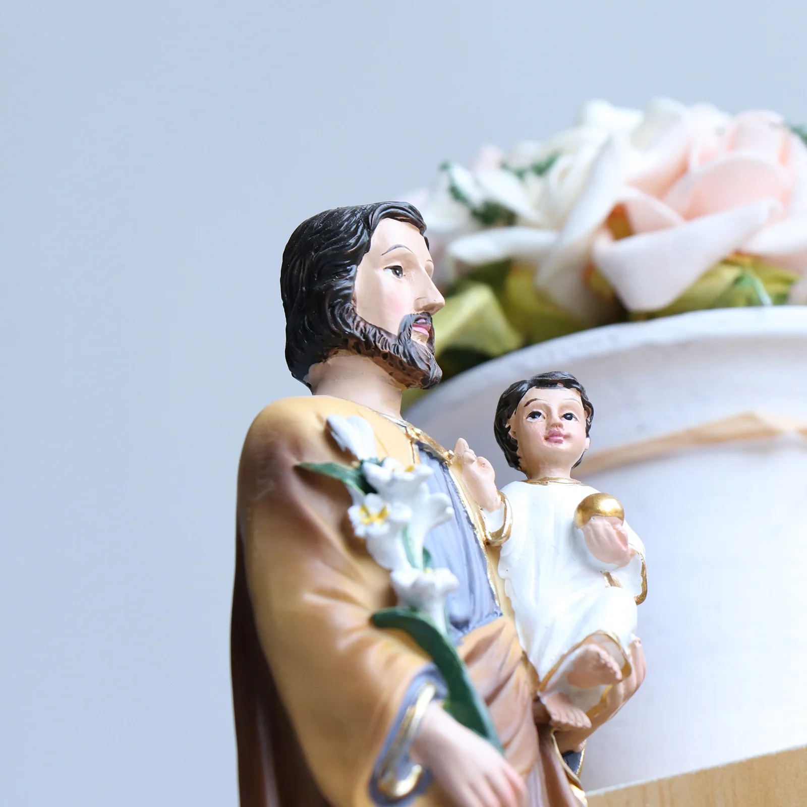 Saint Joseph Statue Ornament Religious Indoor Tabletop Decoration Housewarming Gift Resin Handicrafts Collectibles