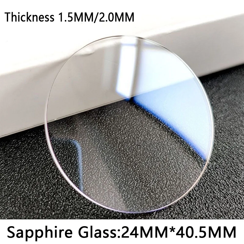 Watch Accessories, Glass Cover, 1.5mm/2.0mm Flat Sapphire Glass Watch Lens, 24mm-40.5mm