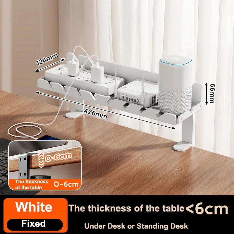 Under Desk No-Drill Cable Management and Organizer Tray