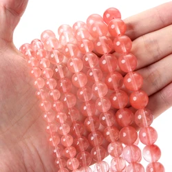 Vibrant Natural Gemstone Round Loose Beads for Handmade Jewelry Crafting (Red Watermelon)