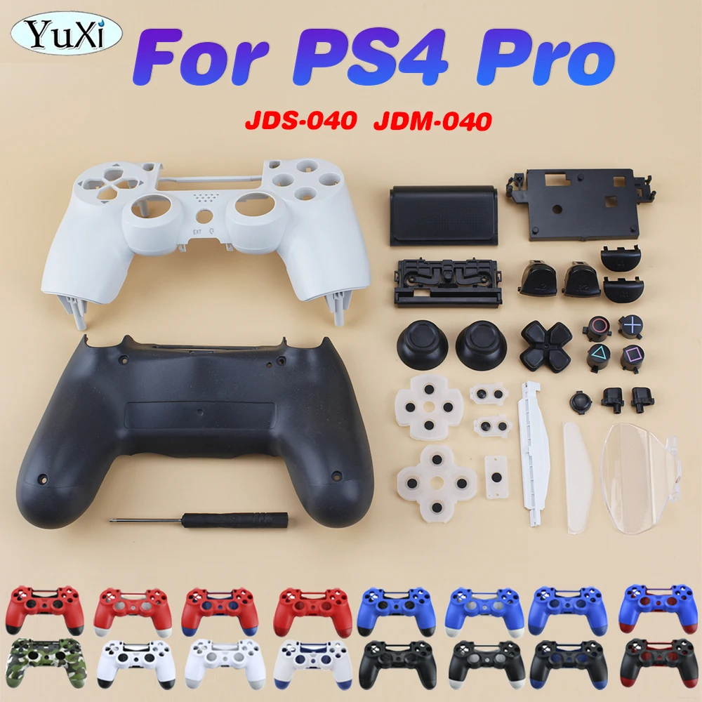 

1Set Gamepad Shell DIY Full Set Housing Case Cover For Sony PS4 Pro JDS-040 JDM-040 Controller With Buttons Replacement Kit