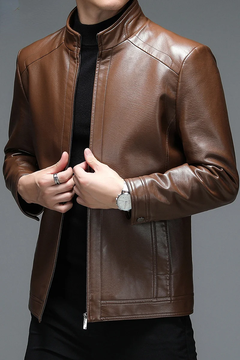 Genuine Leather Jacket Men Clothing Spring Goatskin Jackets for Man Business Casual Thin Coats Jaqueta Masculina Couro Legitimo images - 6