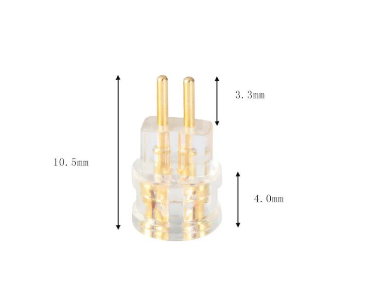 수-0.78 MMCX 암 금도금 인 구리 플러그 어댑터 커넥터, 2 핀 플랫-노치, 1 쌍, 2P 0.78mm