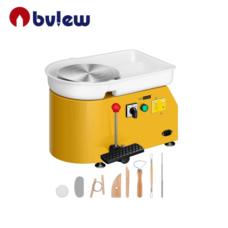 

Bview художественное желтое Глиняное приспособление «сделай сам», электрическая гончарная круглая формовка с ножной педалью