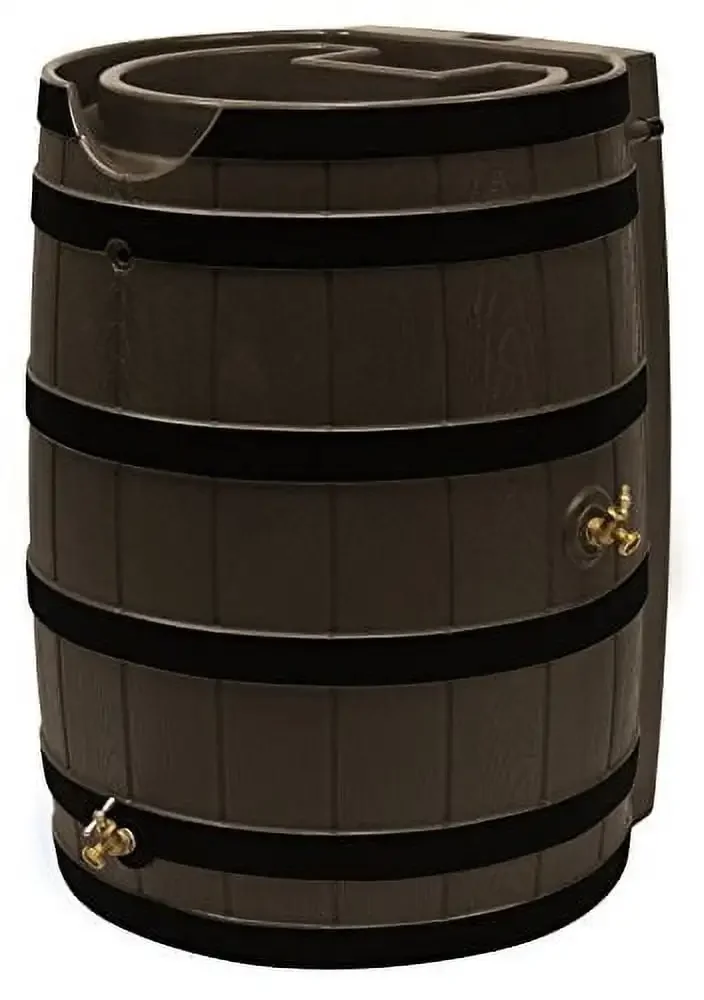 

Rain Wizard 65 Gallon Rain Barrel with Darkened Ribs - Oak