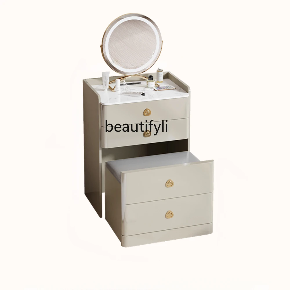 

Light Luxury Stone Plate Dressing Table Modern Simple Small Apartment Multi-Functional Integrated Dresser Storage Cabinet