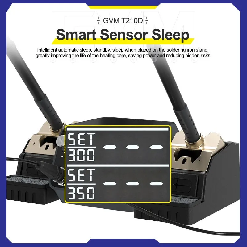 GVM T210D 납땜 스테이션, T210 핸들 포함, 전문 휴대폰 수리, 휴대폰 PCB IC SMD 수리 납땜 도구