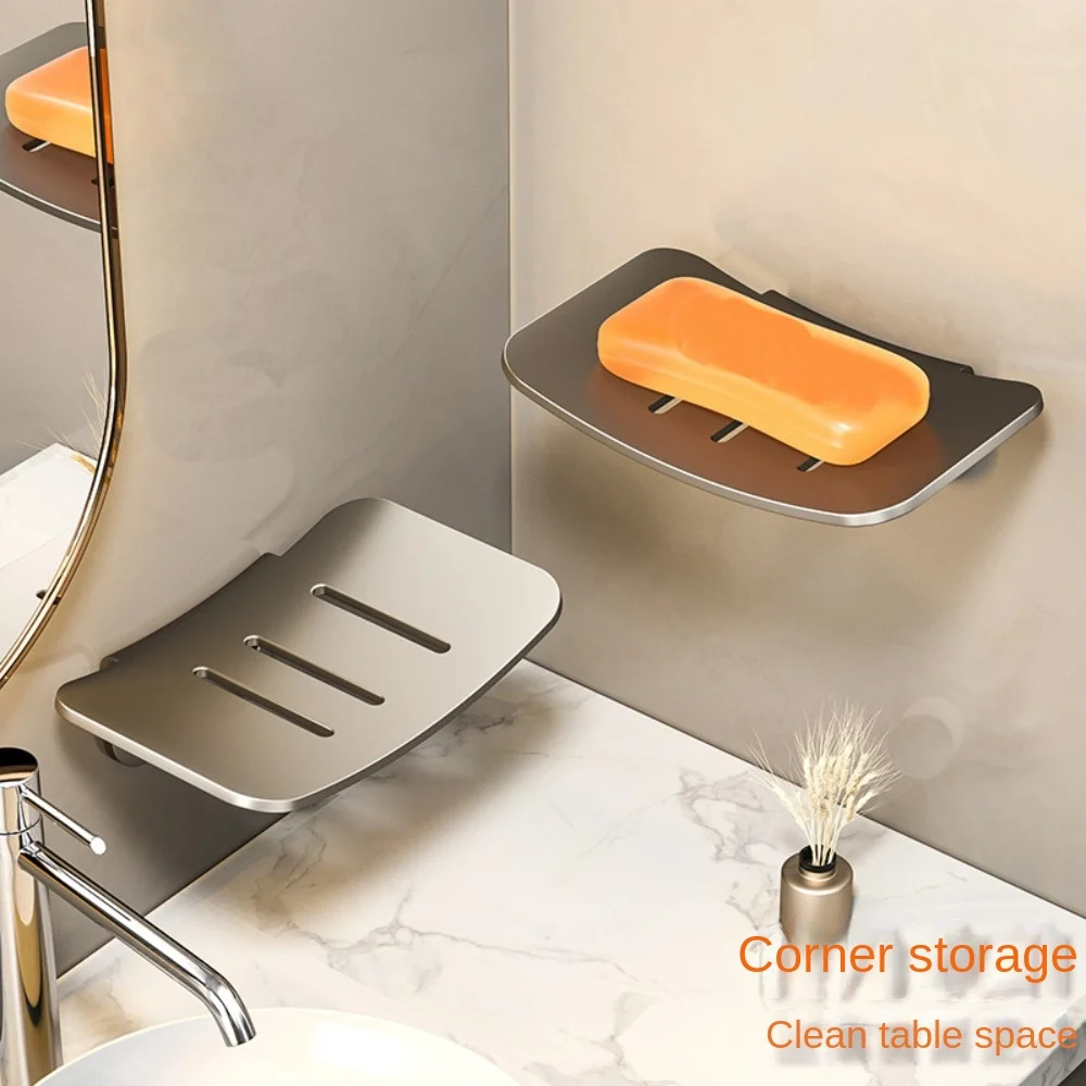 

Metal Soap Dish Useful Drainable Wall Mounted Soap Container Tray Storage Rack Bathroom Kitchen Sink Organizer