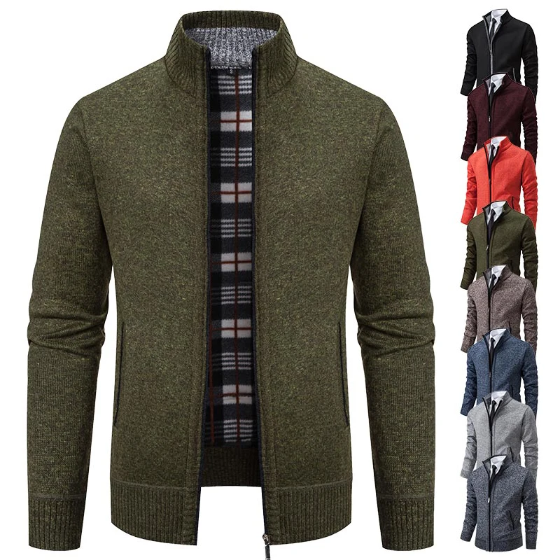 Oversize Male Fleece Cardigan Warm Jacket Coat Men Winter Super Soft Sweaters American Plush Outwear Wool Cashmere Cold Blouse