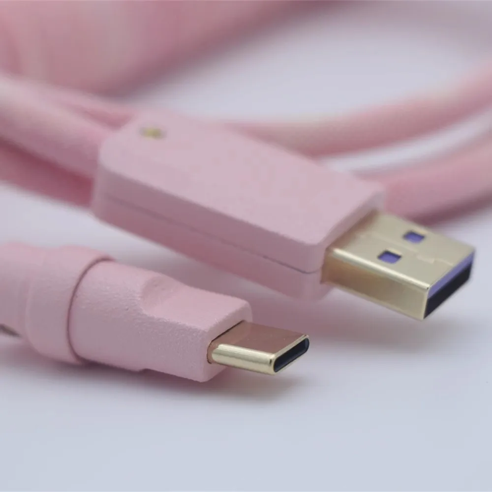 Cabo Enrolado do Aviador Usb-c Gradiente Personalizado do pó do Pêssego para a Linha Mecânica do Teclado Usb ao Conector do tipo c - Imagem 5