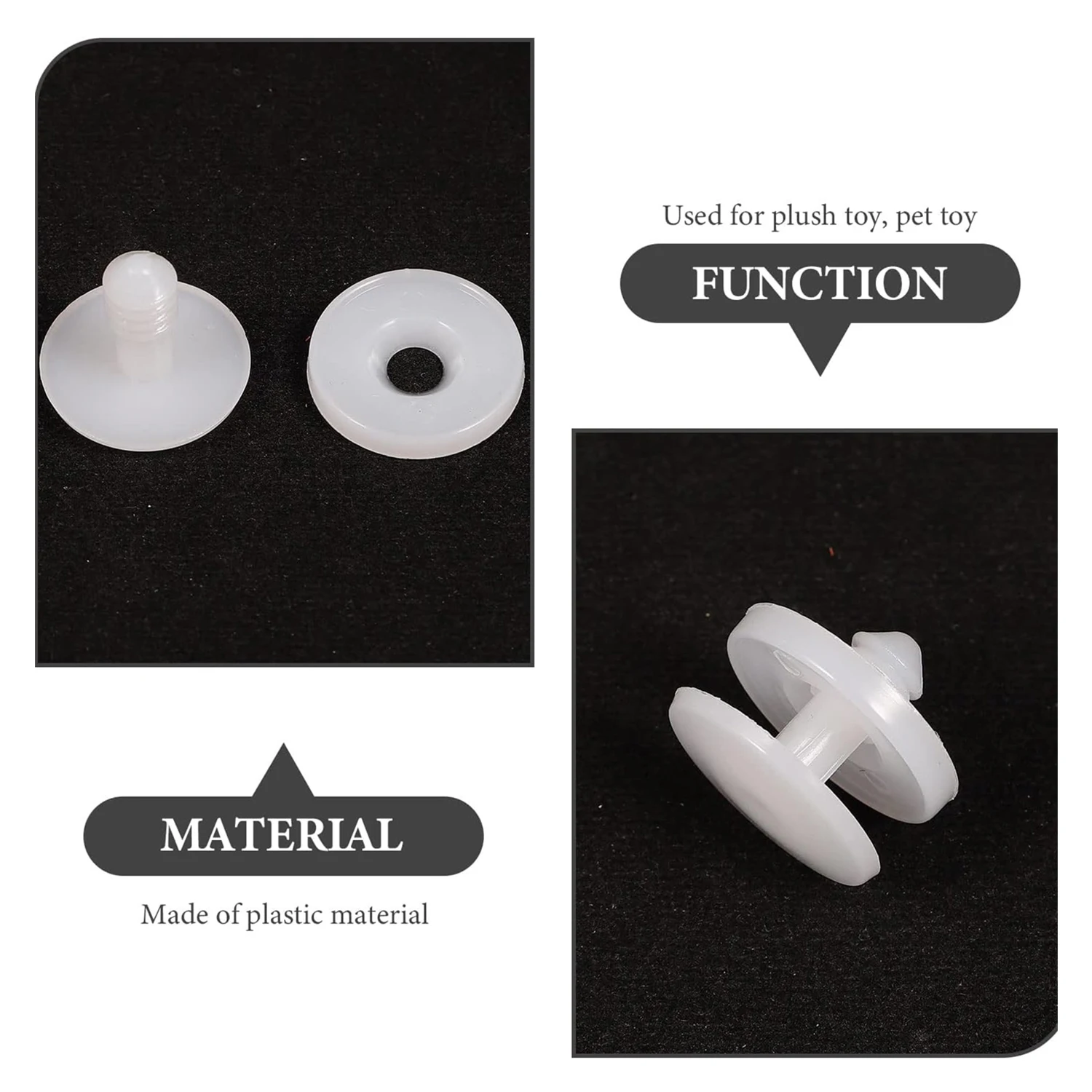 10-50Sets 20mm DIY Doll Joints Doll Skeleton Joint Plastic Safety Joints Body for Crochet Stuffed Animal Making Doll Joints