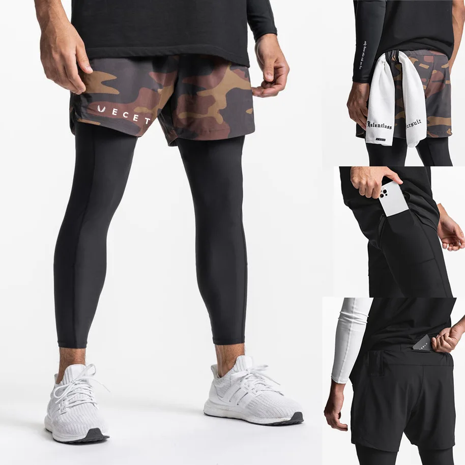

Men's Shorts 2-In-1 Double Layer Shorts With Extended Length Jogger Gym Sports Fitness Running Basketball Training Shorts
