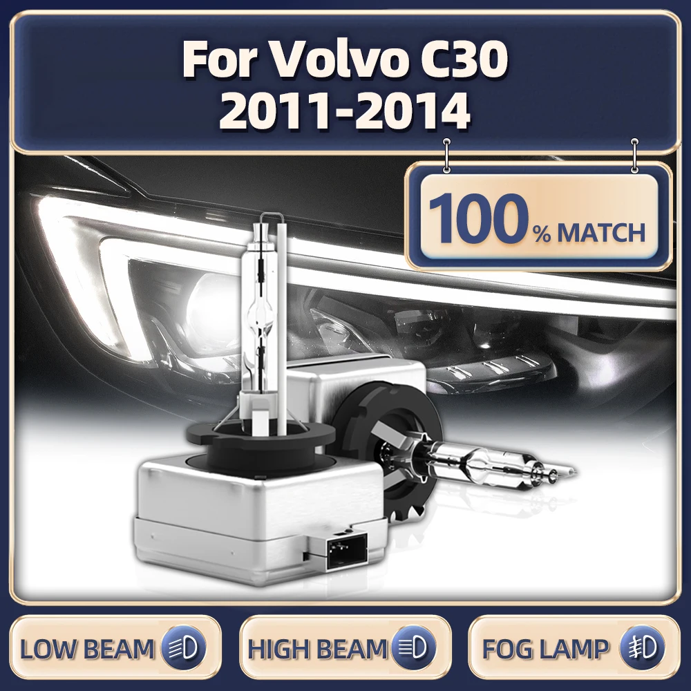 

1Pair D3S HID Xenon Headlight Bulbs 12V 6000K White Car Lights 35W 20000LM Xenon Lamp For Volvo C30 2011 2012 2013 2014