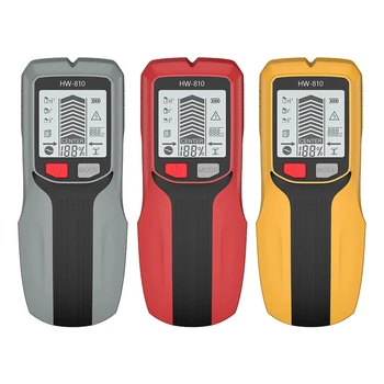 HW-810 Rilevamento cavi sotto tensione Cercatore di perni Borchie in legno Rilevamento di metalli Rilevatore di misurazione della profondità dei metalli Scanner per rilevatori di pareti