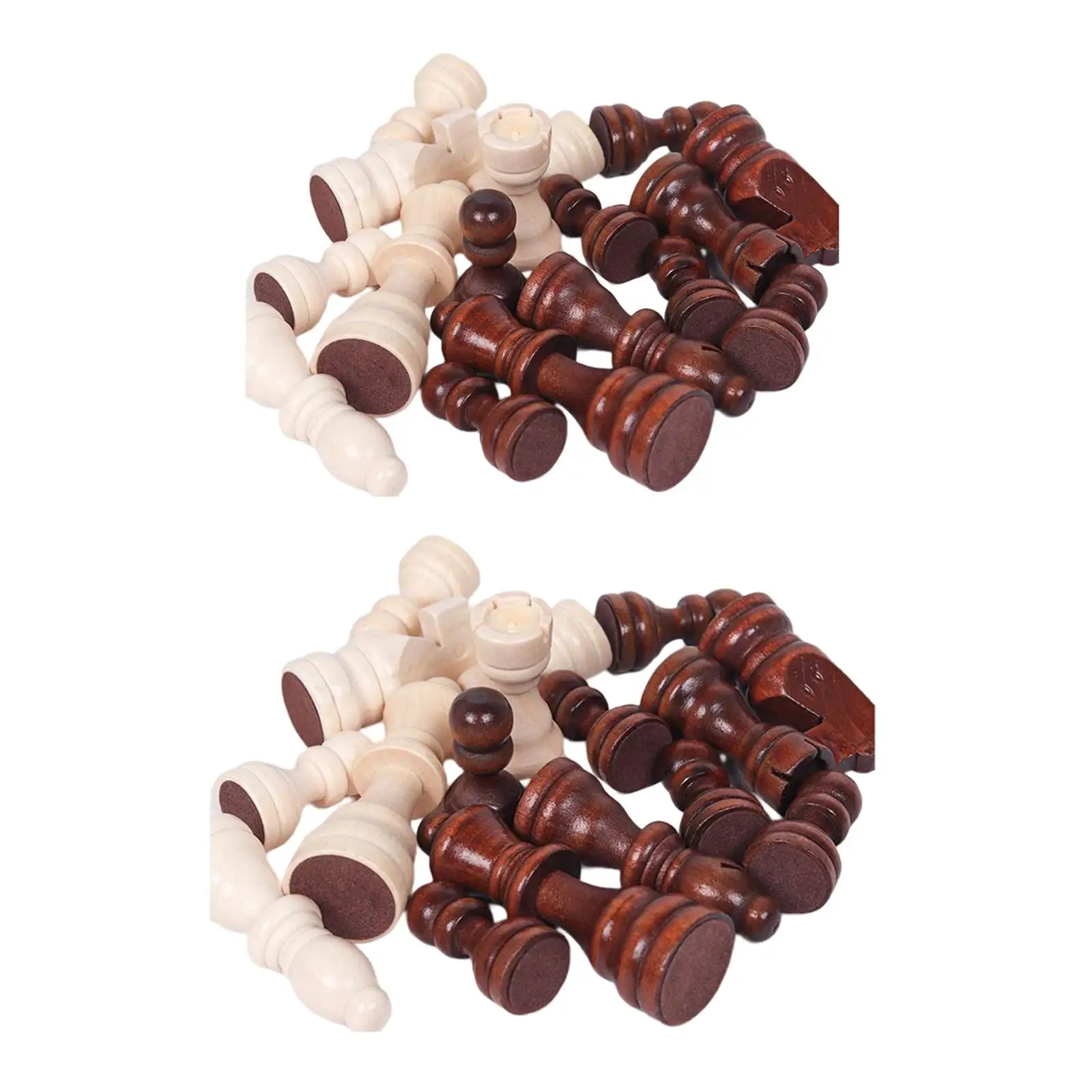 Wooden Chess Pieces International Chess Piece Parent Child Interaction Toy Replacement Casual Toy Puzzle Game 32Pcs/Set