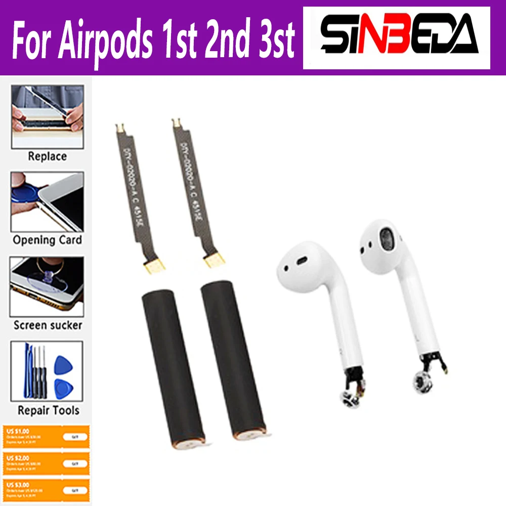 Sostituire La Batteria Per Airpods 1St 2Nd 3Nd A1604 A1523 A1722 A2032 A2031 Air Pods 1 Air Pods 2 3 Batteria Sostituibile Goky93Mwha1604