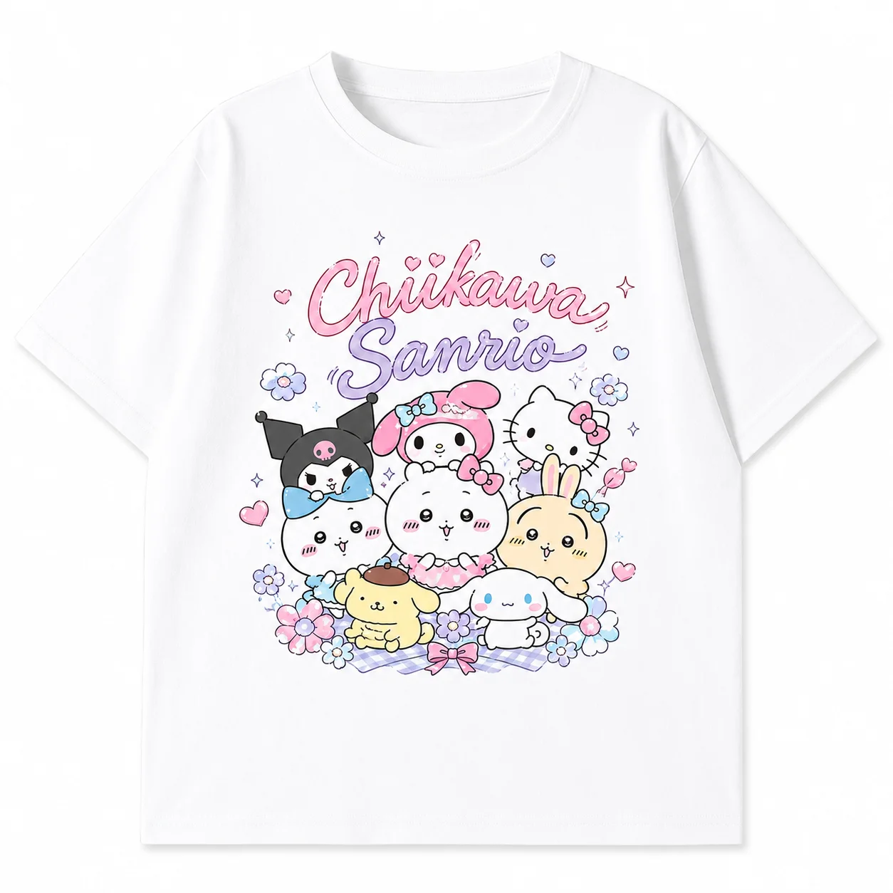 2026 CHIIKAWA Sommer Eltern-Kind Reines Baumwoll-T-Shirt Bequem Atmungsaktiv Hochwertig Ins Y2k Herren-T-Shirts