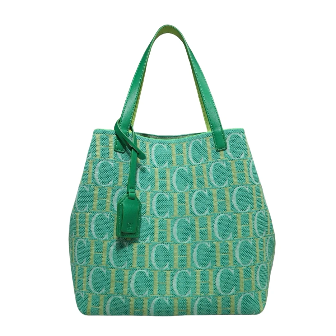 حقيبة كتف نسائية ذات سعة كبيرة مصنوعة يدويًا من CH...