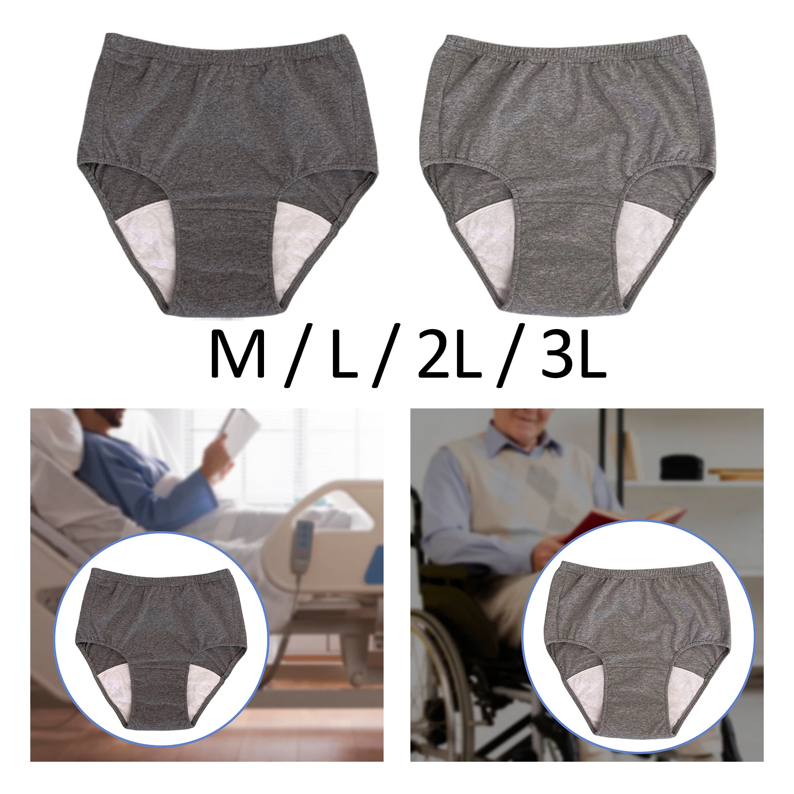 Breathable Men Incontinence Underwear Underpants Urinary Briefs for Adult Women Men Menstrual Washability Adults Diapers