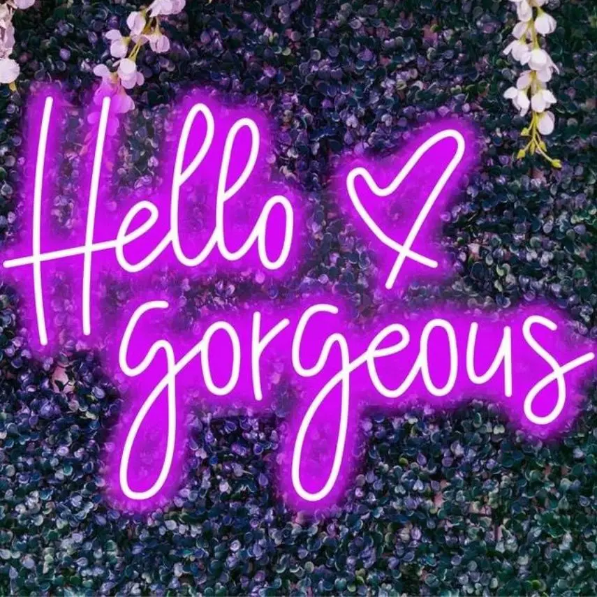 

Hello Gorgeous Sign, Neon Sign Bedroom, Neon Sign Custom, Salon Neon Sign, Custom Neon light, Wedding Neon Sign, Neon Light Sign