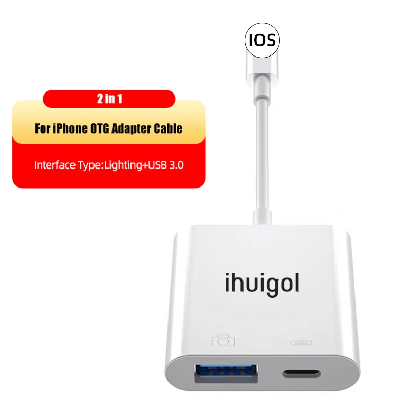 phone jack to usb converter ihuigol iOS 13 OTG Adapter Lighting to Micro SD Camera Card Reader TF Memory Card U Disk USB 3.0 Data Converter For iPhone 11 12 cell phone plug adapter Adapters & Converters