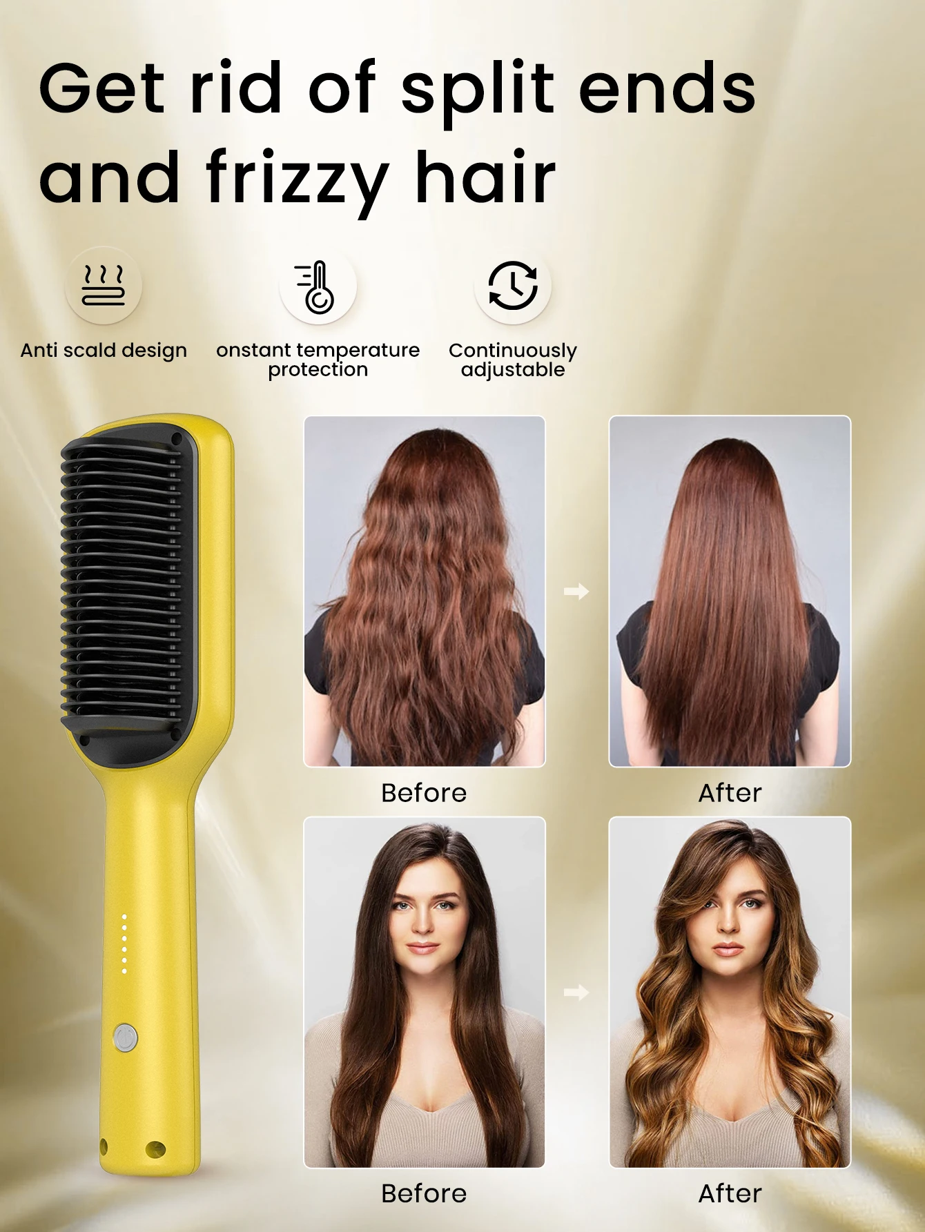 Electric Cute Hair Brush , Anions Fast Hair Care Styling Tools, Heating Straightened Comb
