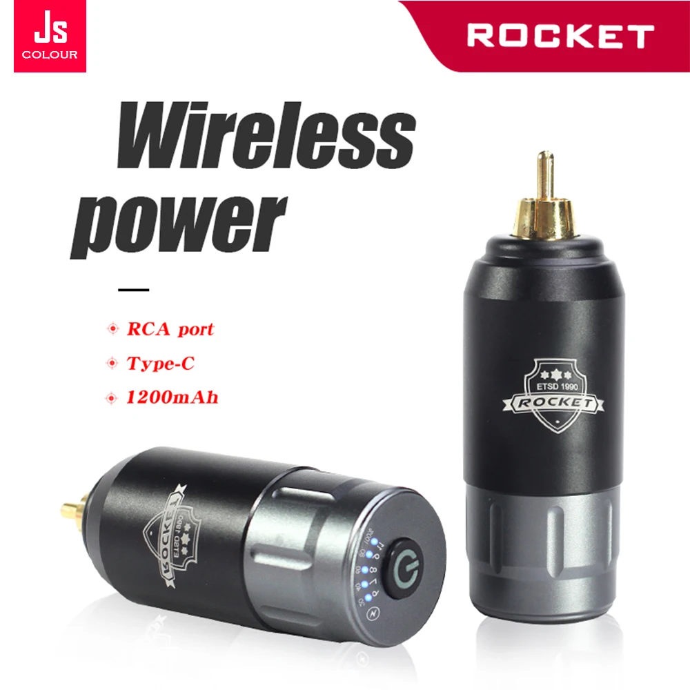 Mini Wireless Power Supply for Rocket Rotary Tattoo Machine Pen RCA Connector Type-C Rechargeable Portable tattoo power supply tattoo battery pack