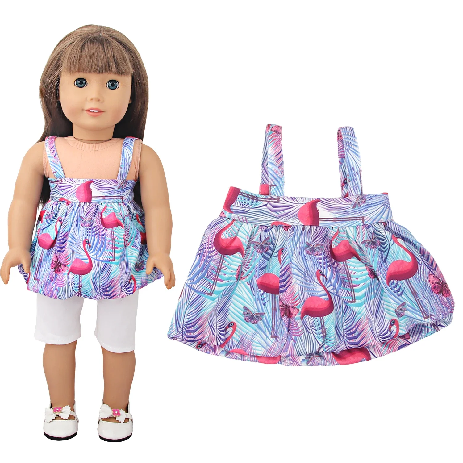 인형 옷 봉오리 모양 스커트 및 흰색 바지 세트, 미국 18 인치 소녀 및 OG,43cm , 러시아 DIY 인형 소녀 선물 장난감