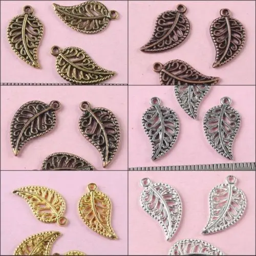 

20pcs pave hollow leaf charms 6colors to choose