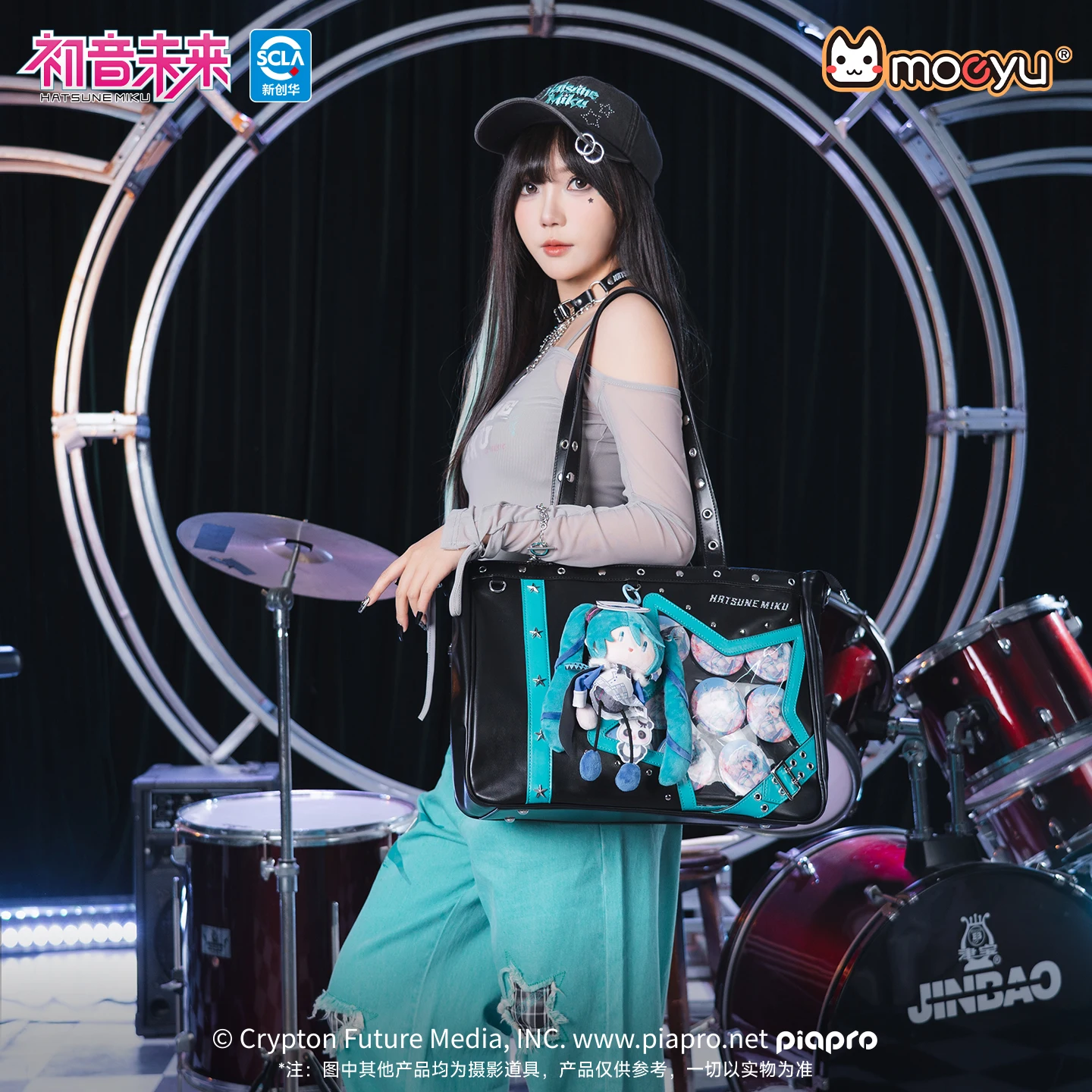 Original Moeyu Hatsune Miku Rock Star Ita Bag Girl Women Shoulder Tote Bag Handbags Vocaloid Cosplay Men Punk bag Backpack 3