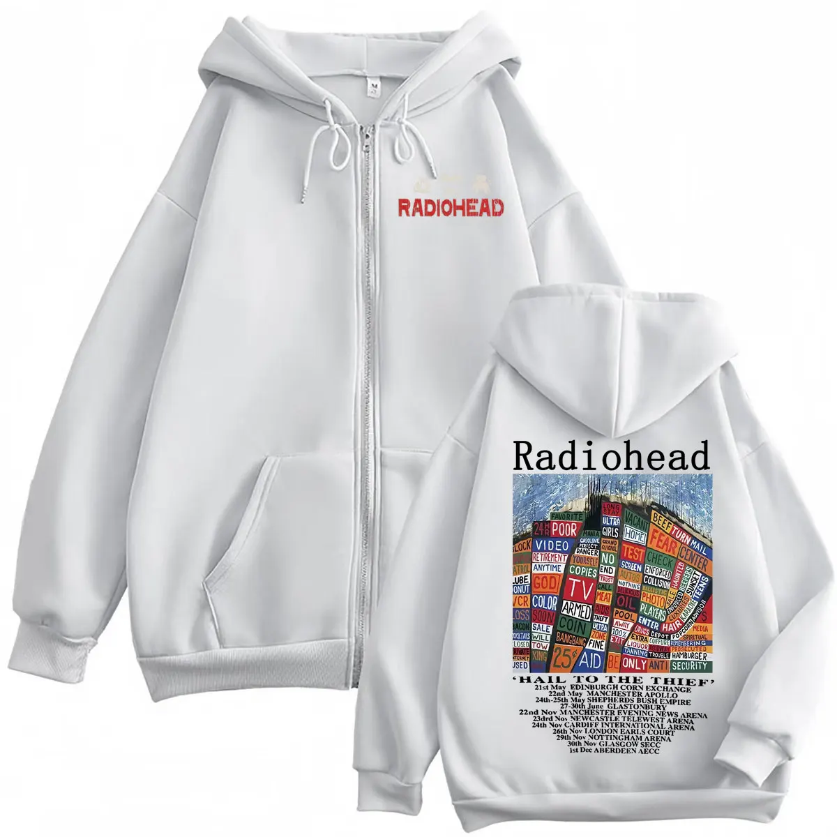 RADIOHEAD Hail to the Theifスウェット Radiohead Hail To The Thief Merch Zipper Hoodies Rock Hip
